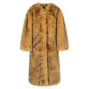 Rotate 'Bina' Beige Polyester Faux Fur Coat Women
